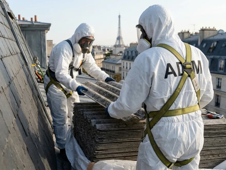 Reconnaître une toiture en fibrociment amianté — ADM PARIS, désamiantage à Paris